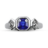 PAGE Estate Ring Estate Platinum Sapphire & Diamond Ring 5.75