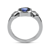 PAGE Estate Ring Estate Platinum Sapphire & Diamond Ring 5.75