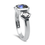 PAGE Estate Ring Estate Platinum Sapphire & Diamond Ring 5.75