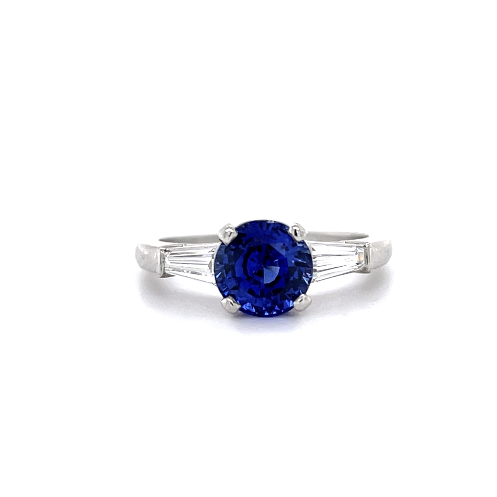 PAGE Estate Ring Estate Platinum Sapphire & Diamond Ring 6