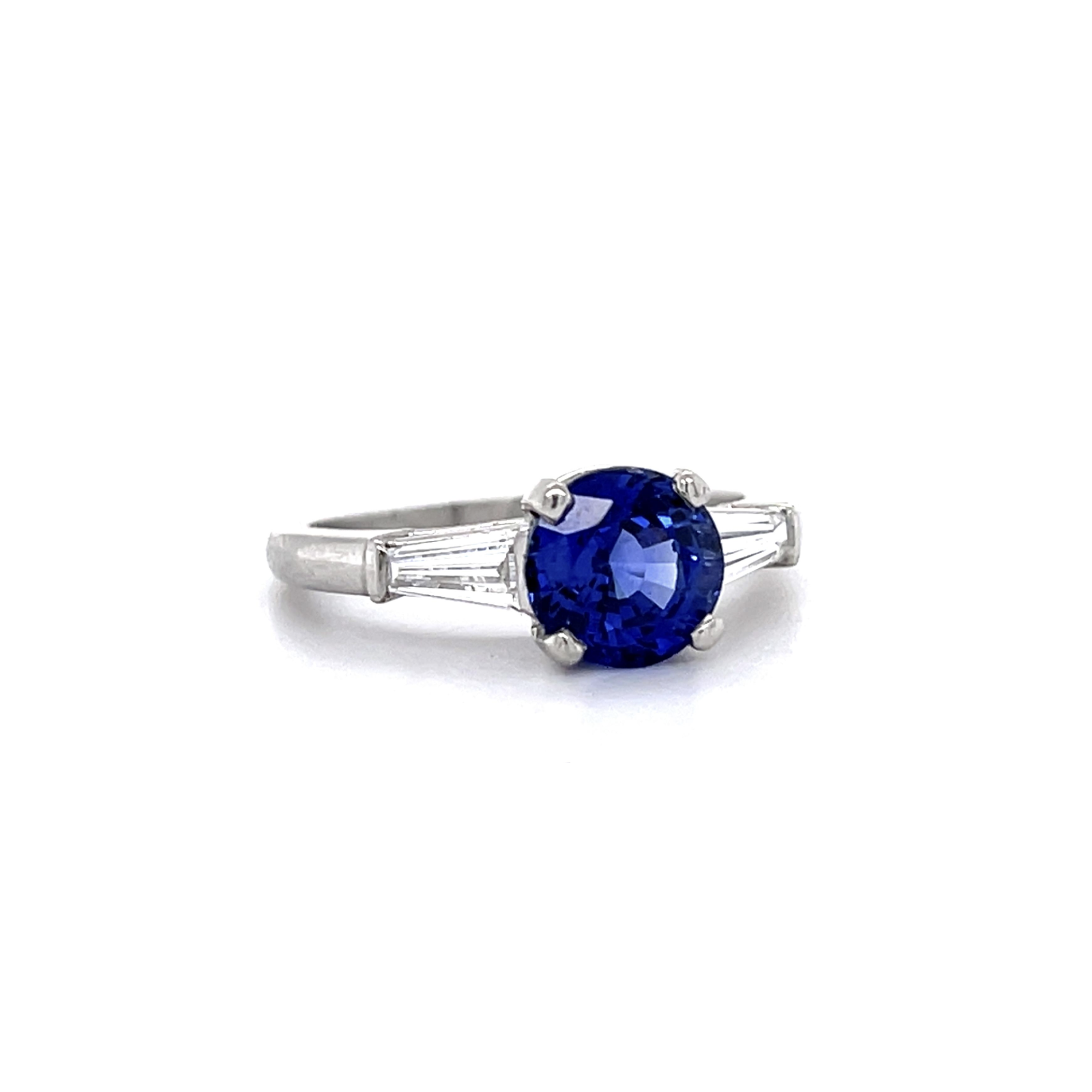 PAGE Estate Ring Estate Platinum Sapphire & Diamond Ring 6