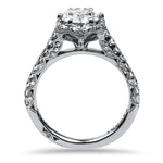 PAGE Estate Engagement Ring Estate Platinum Tacori Petite Crescent Round Bloom Diamond Engagement Ring 6