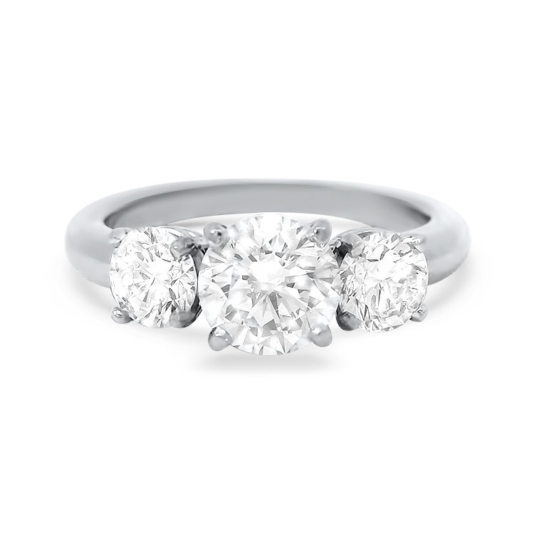PAGE Estate Engagement Ring Estate Platinum Three-Stone Diamond Engagement Ring - 1.14ct 6.25