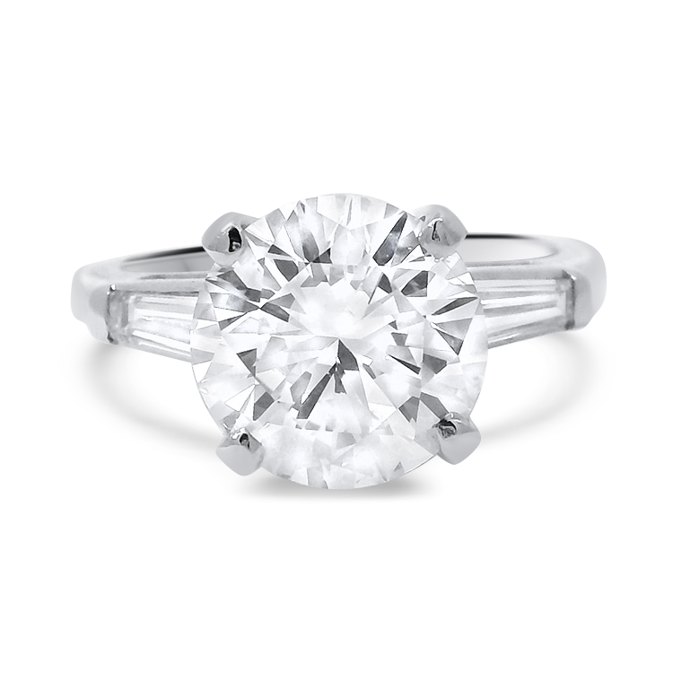 PAGE Estate Engagement Ring Estate Platinum Three-Stone Diamond Ring – 3.43ctw