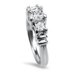 PAGE Estate Engagement Ring Estate Platinum Three Stone Princess Cut Diamond Engagement Ring 5.75
