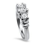 PAGE Estate Engagement Ring Estate Platinum Three Stone Princess Cut Diamond Engagement Ring 5.75