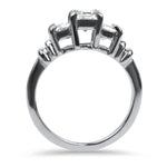 PAGE Estate Engagement Ring Estate Platinum Three Stone Princess Cut Diamond Engagement Ring 5.75