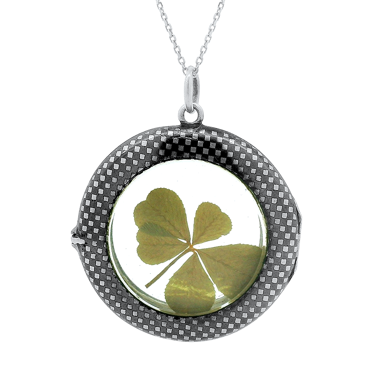 PAGE Estate Pendant Estate Sterling Silver and Niello Picture Frame Locket Pendant