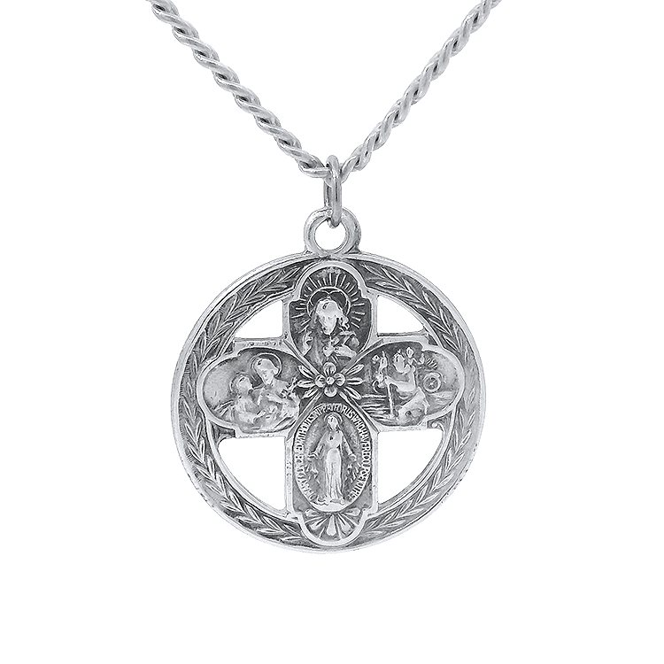 PAGE Estate Necklaces and Pendants Estate Sterling Silver Catholic Cross Pendant Necklace