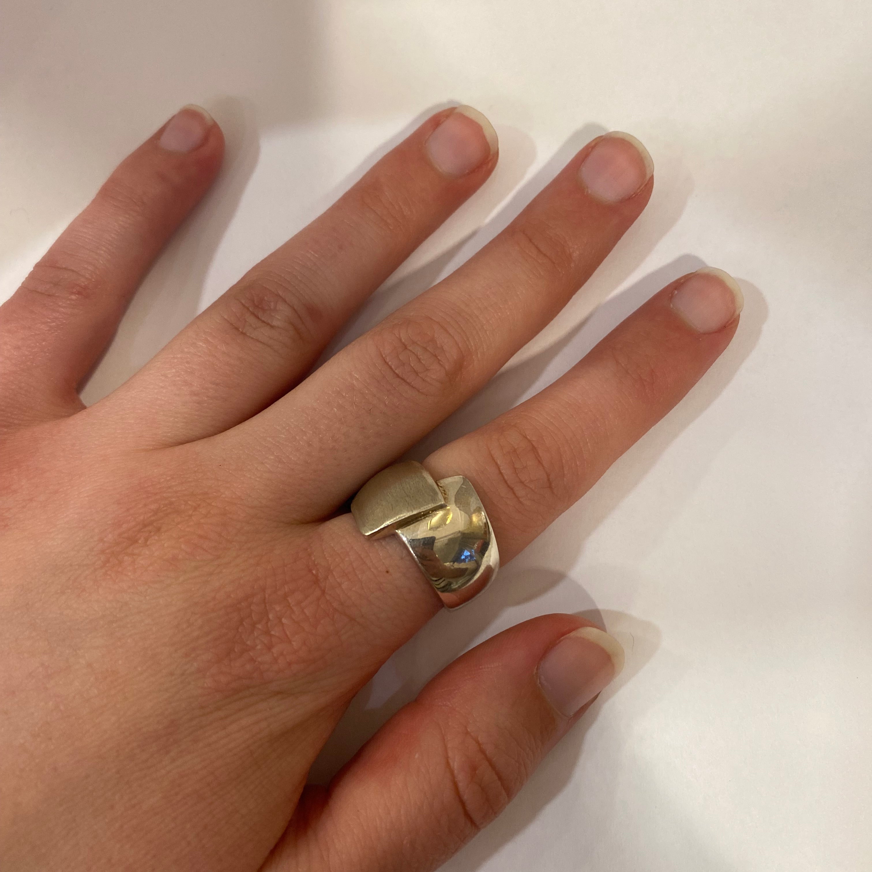 PAGE Estate Ring Estate Sterling Silver Closed Bypass Style Ring 8