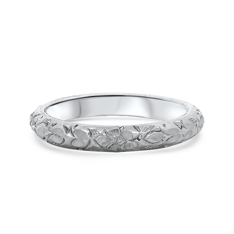 PAGE Estate Ring Estate  Sterling Silver Engraved Floral Band 6