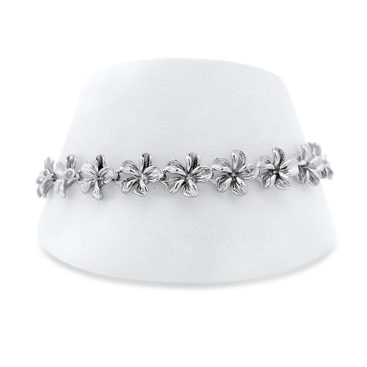 PAGE Estate Bracelet Estate Sterling Silver Flower Link Bracelet
