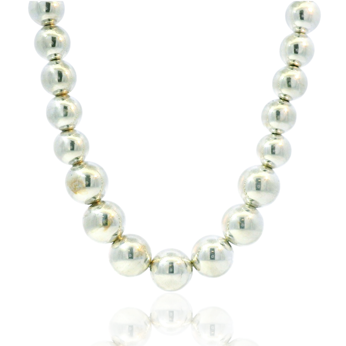 PAGE Estate Necklaces and Pendants Estate Sterling Silver Graduated Bead Necklace