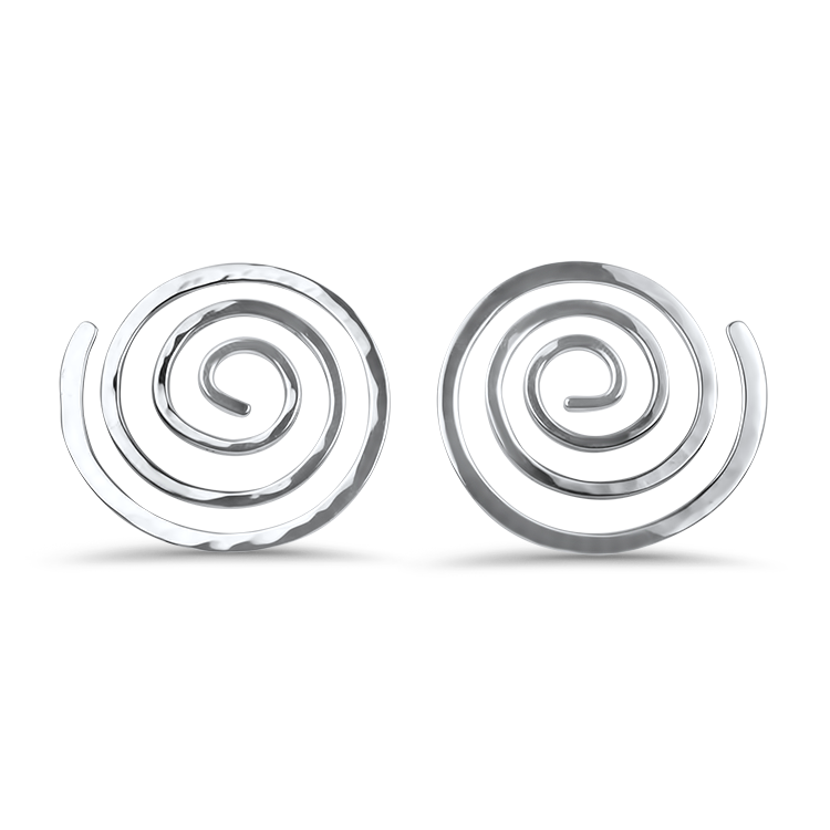 PAGE Estate Earring Estate Sterling Silver Hammered Spiral Earrings