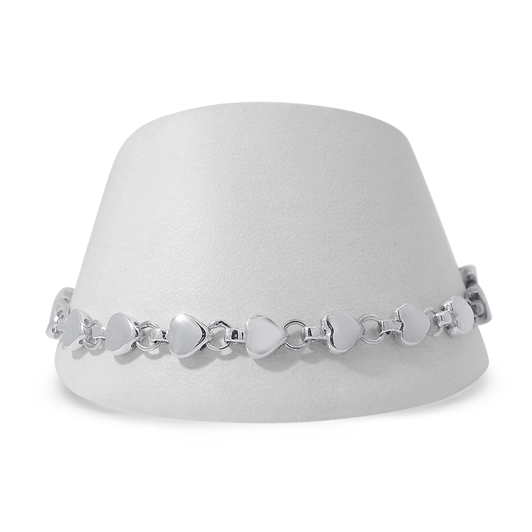 PAGE Estate Bracelet Estate Sterling Silver Heart Link Bracelet