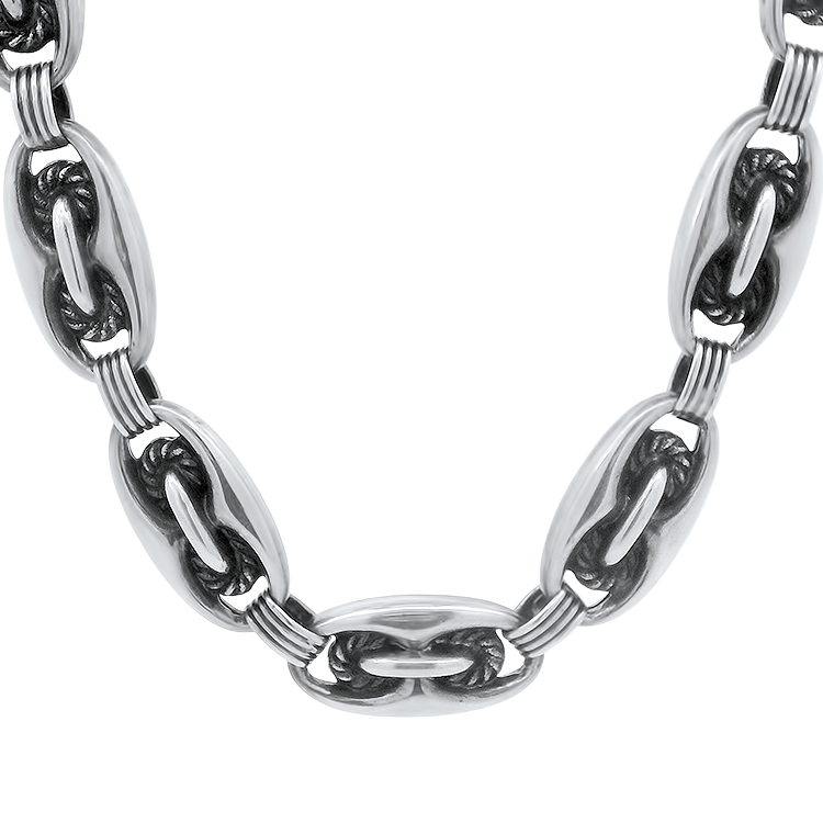 PAGE Estate Necklaces and Pendants Estate Sterling Silver Puffed Gucci Link Chain