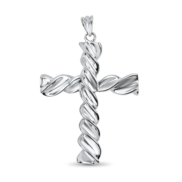 PAGE Estate Pendant Estate Sterling Silver Twist Cross Pendant