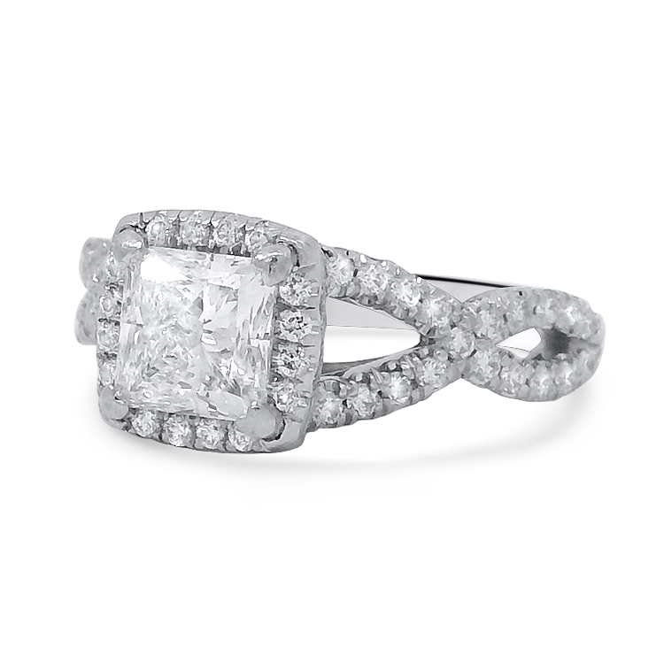 PAGE Estate Engagement Ring Estate Tacori Platinum Sculpted Crescent Diamond Ring - 1.05ct 5.25