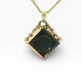 PAGE Estate Necklaces and Pendants Estate Victorian 14K Yellow Gold Sardonyx & Onyx Intaglio Locket Pendant