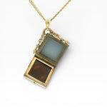 PAGE Estate Necklaces and Pendants Estate Victorian 14K Yellow Gold Sardonyx & Onyx Intaglio Locket Pendant