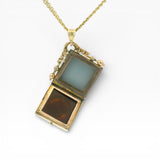 PAGE Estate Necklaces and Pendants Estate Victorian 14K Yellow Gold Sardonyx & Onyx Intaglio Locket Pendant