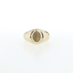 PAGE Estate Rings Estate Vintage 14K Yellow Gold Cat's Eye Chrysoberyl Fluted Ring