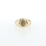 PAGE Estate Rings Estate Vintage 14K Yellow Gold Cat's Eye Chrysoberyl Fluted Ring