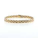 PAGE Estate Bracelets Estate Vintage FOPE 18K Yellow Gold Brick Link Bracelet