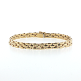 PAGE Estate Bracelets Estate Vintage FOPE 18K Yellow Gold Brick Link Bracelet