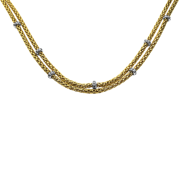PAGE Estate Necklaces and Pendants Fope Estate 18K Yellow & White Gold EKA Collection Diamond Necklace