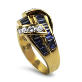 PAGE Estate Ring Krypell Estate 18K Yellow Gold Sapphire & Diamond Ring 8.25