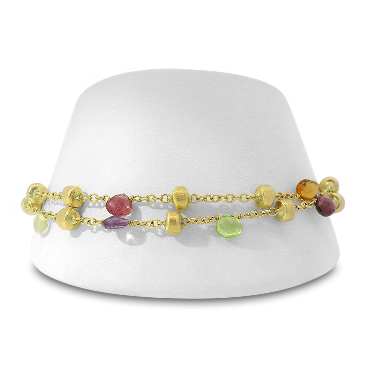 PAGE Estate Bracelet Marco Bicego Estate 18k Yellow Gold Paradise Mixed Gemstone Bracelet
