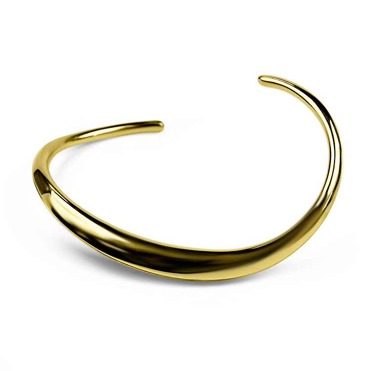 PAGE Estate Bracelet Michael Good Estate 18K Yellow Gold Light Wave Cuff Bracelet