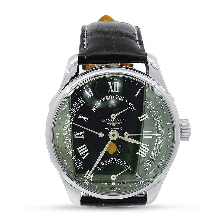 PAGE Estate Watch Pre-Owned Longines Stainless Steel Moonphase Retrograde Watch (L2.739.4)