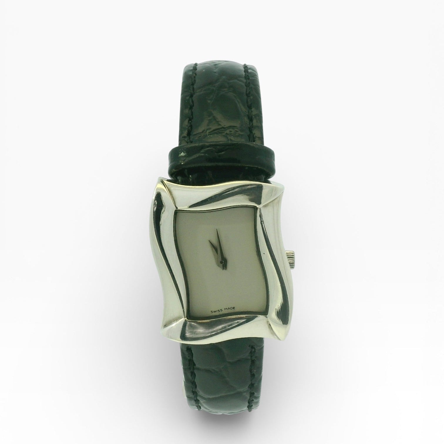 PAGE Estate Watch Pre-Owned Sterling Silver Angela Cummings Spiral Tonneau 24mm Watch