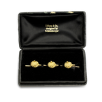 PAGE Estate Men's Jewelry Tiffany & Co. 18K Yellow Gold Ruby Fox Tuxedo Buttons