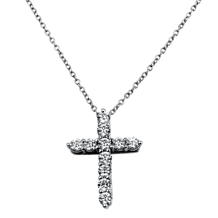 PAGE Estate Necklaces and Pendants Tiffany & Co Estate Platinum Cross Diamond Necklace