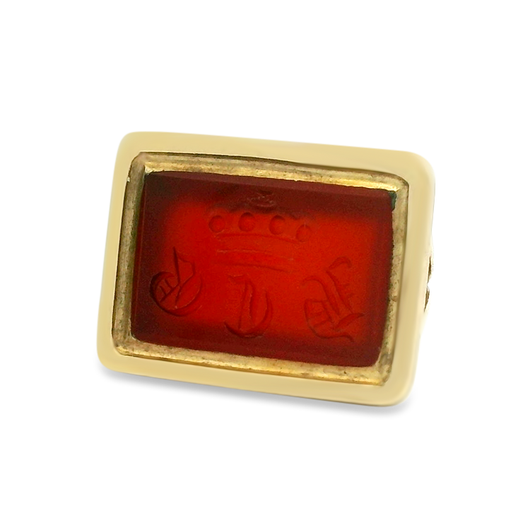 PAGE Estate Necklaces and Pendants Victorian 14k Yellow Gold Carnelian Intaglio Fob