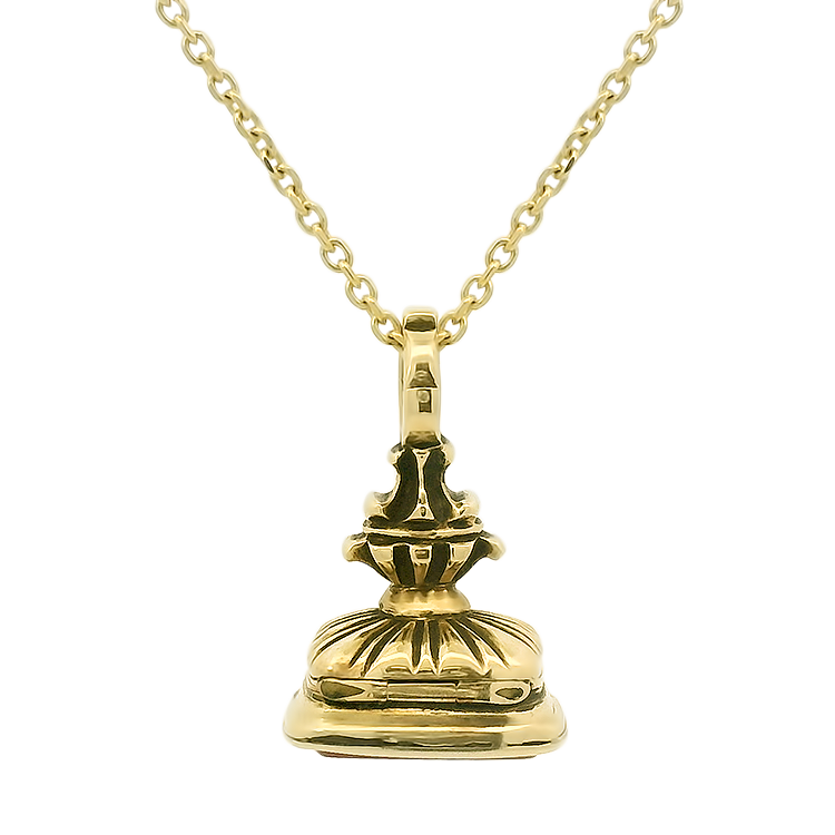 PAGE Estate Necklaces and Pendants Victorian 14k Yellow Gold Carnelian Intaglio Fob