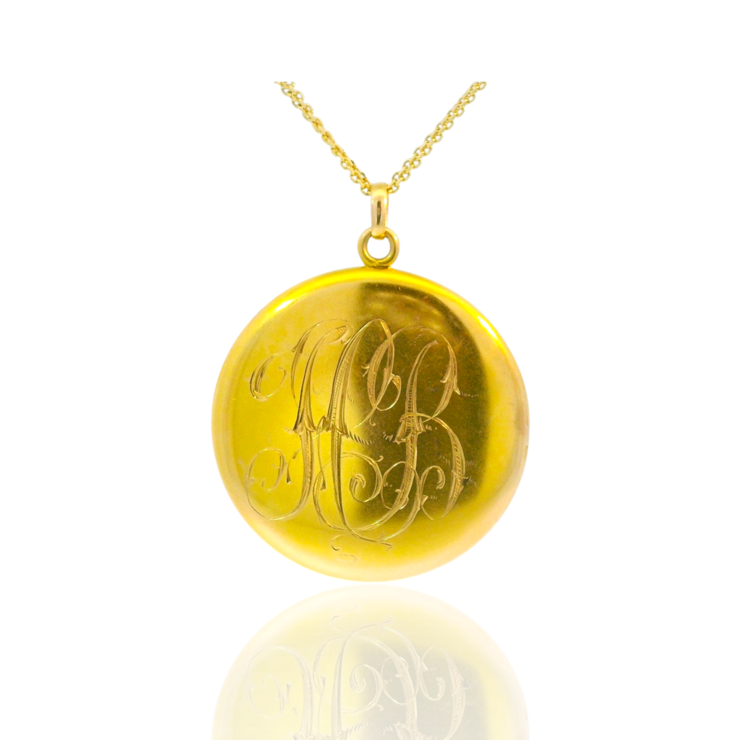 PAGE Estate Lockets Victorian 14K Yellow Gold Diamond Locket Pendant