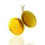 PAGE Estate Lockets Victorian 14K Yellow Gold Diamond Locket Pendant
