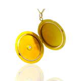 PAGE Estate Lockets Victorian 14K Yellow Gold Diamond Locket Pendant