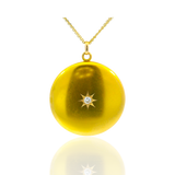 PAGE Estate Lockets Victorian 14K Yellow Gold Diamond Locket Pendant