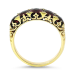 PAGE Estate Ring Victorian 18K Yellow Gold Victorian Ruby and Rose-Cut Diamond Ring 6.5