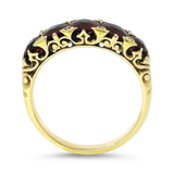 PAGE Estate Ring Victorian 18K Yellow Gold Victorian Ruby and Rose-Cut Diamond Ring 6.5