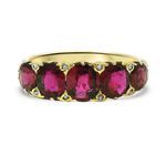 PAGE Estate Ring Victorian 18K Yellow Gold Victorian Ruby and Rose-Cut Diamond Ring 6.5