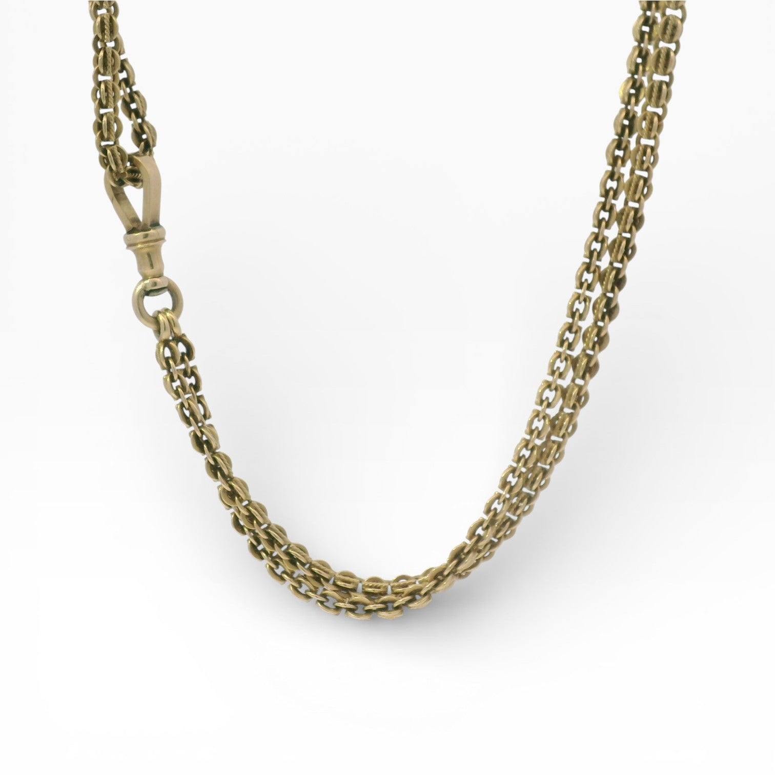 PAGE Estate Necklaces and Pendants Vinatge 14K Yellow Gold Double Link Cable Chain Necklace