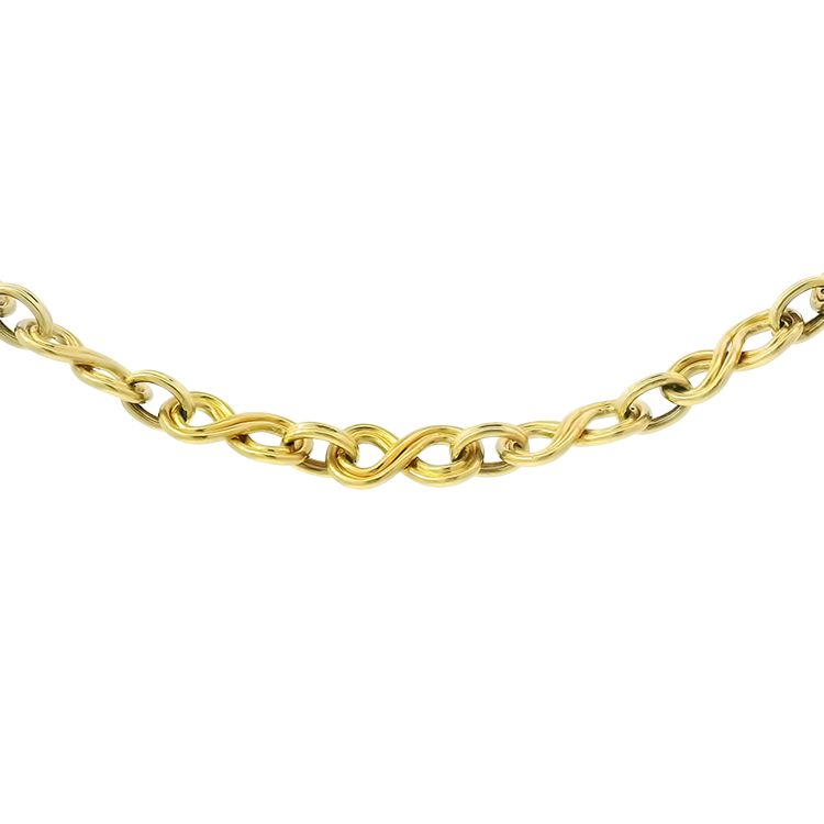 PAGE Estate Necklaces and Pendants Vintage 18k Yellow Gold Infinity Link Chain