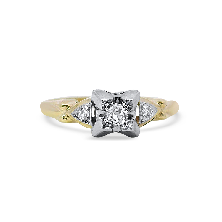 PAGE Estate Ring Vintage Two-Toned Diamond Ring