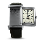 Pre-Owned Jaeger Le Coultre Watch Pre-Owned Stainless-Steel Jaeger Le Coultre Reverso Tribute Moon Duo